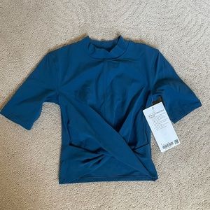 NEW rare lululemon wrap mock neck crop tank